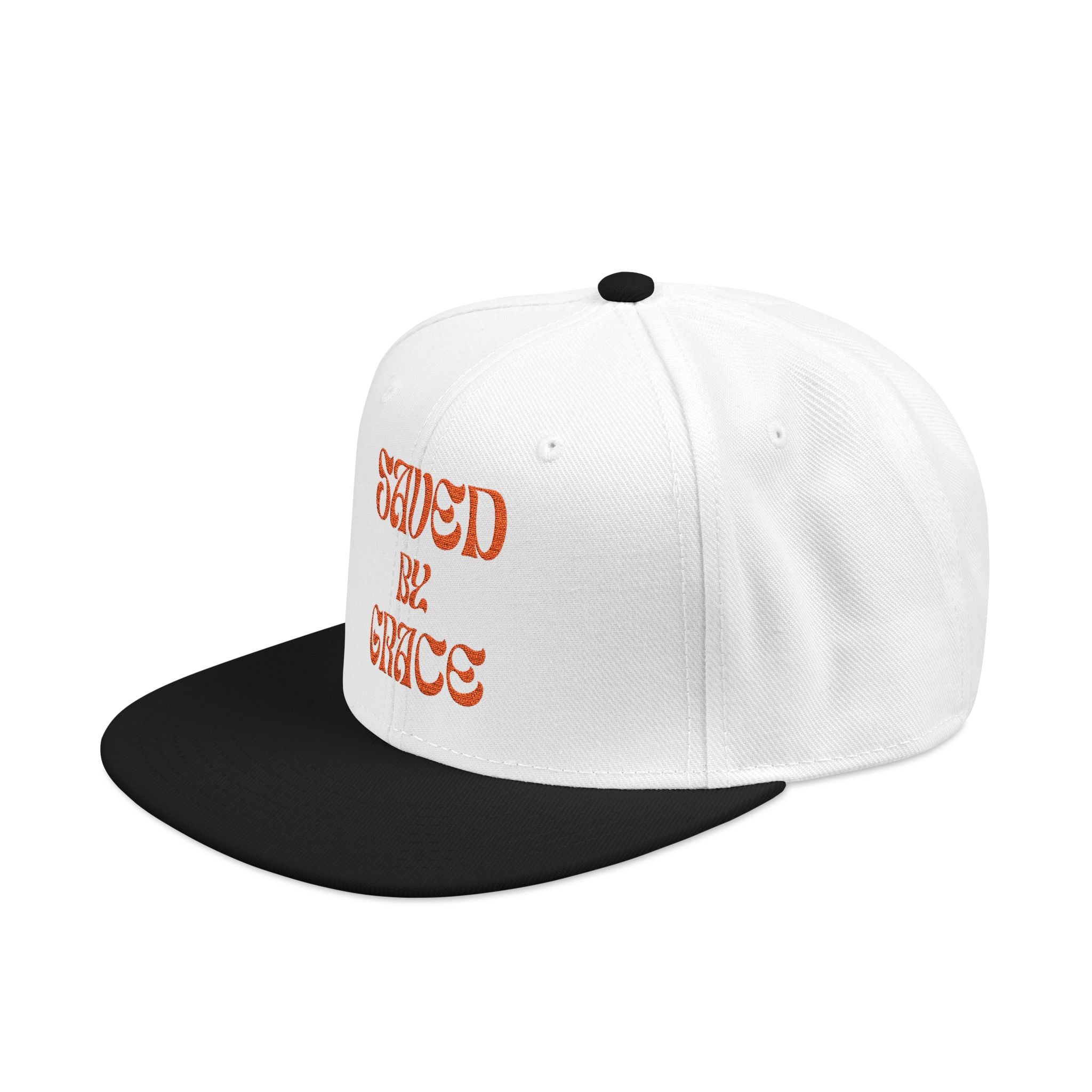 Saved By Grace Embroidered Snapback Hat