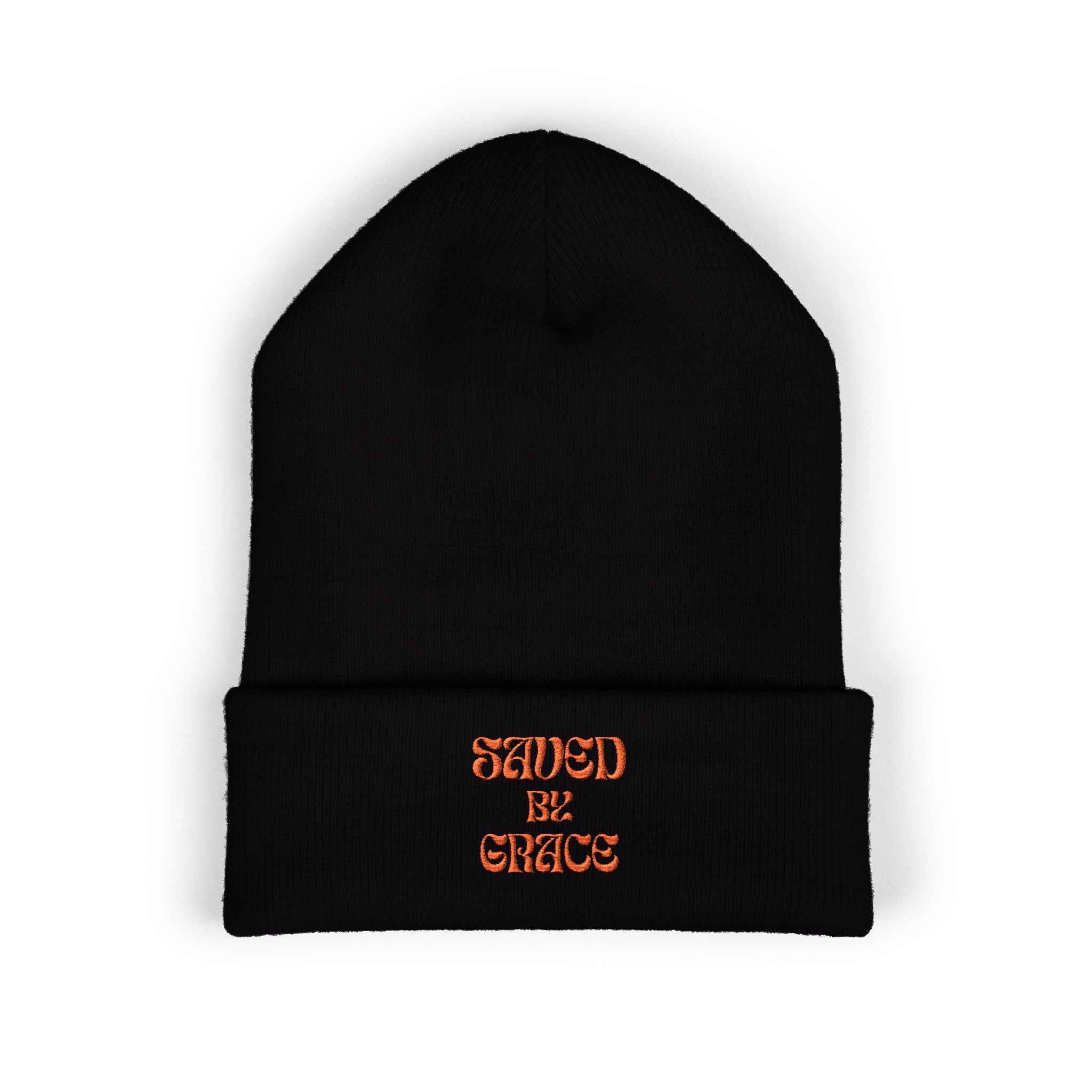 Saved By Grace Embroidered Cuffed Beanie