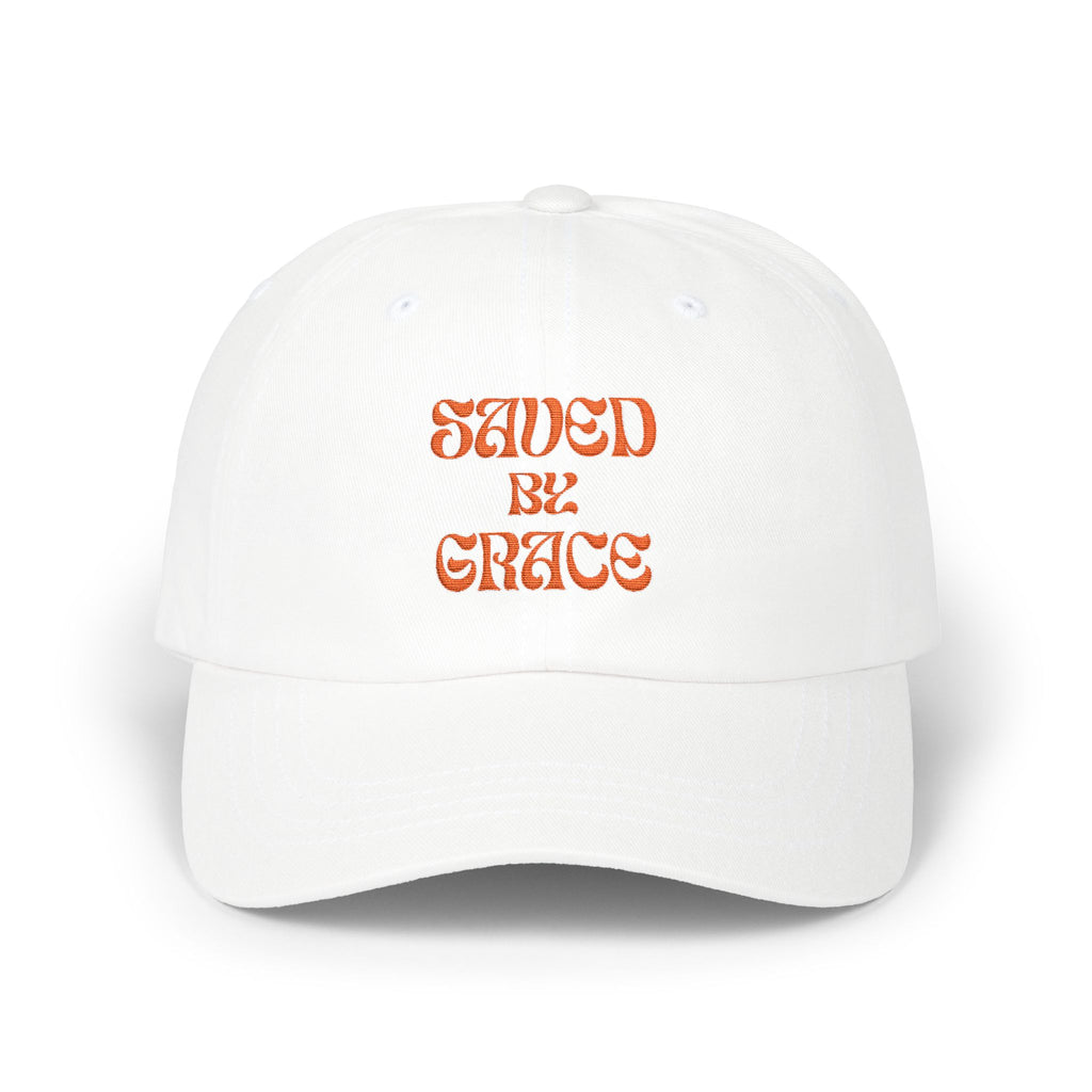 Saved By Grace Dad Cap — Christian Embroidered Baseball Hat