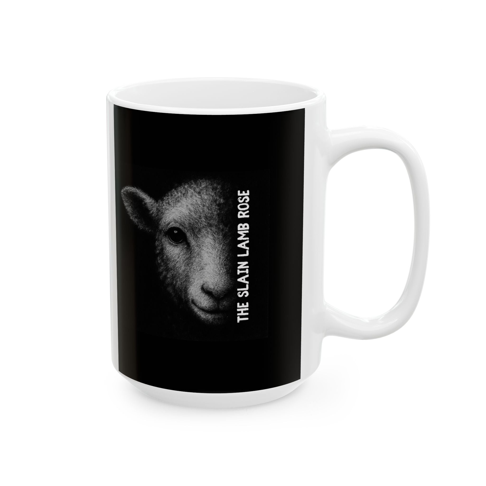 The Slain Lamb Rose Ceramic Coffee Cup (11oz, 15oz)