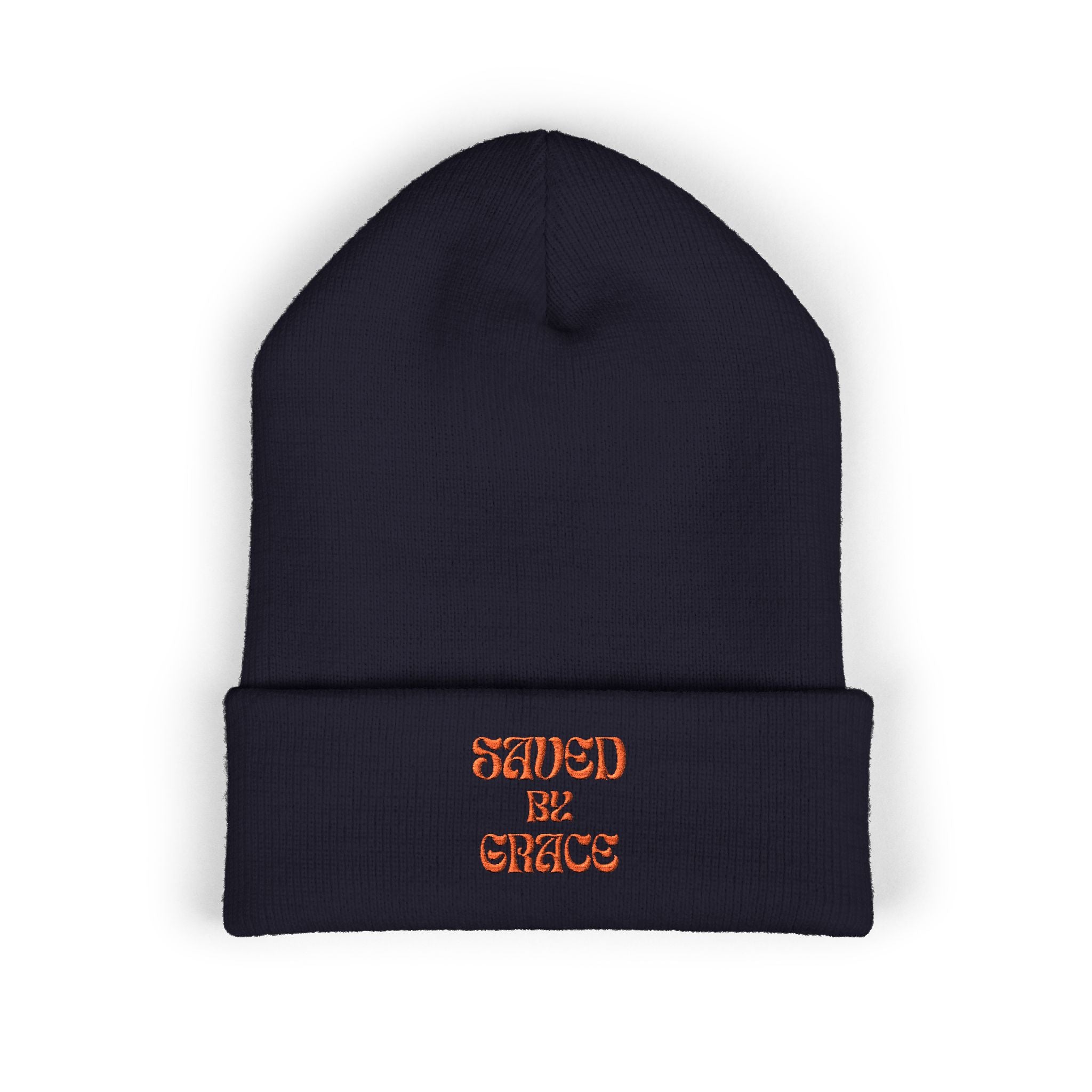 Saved By Grace Embroidered Cuffed Beanie