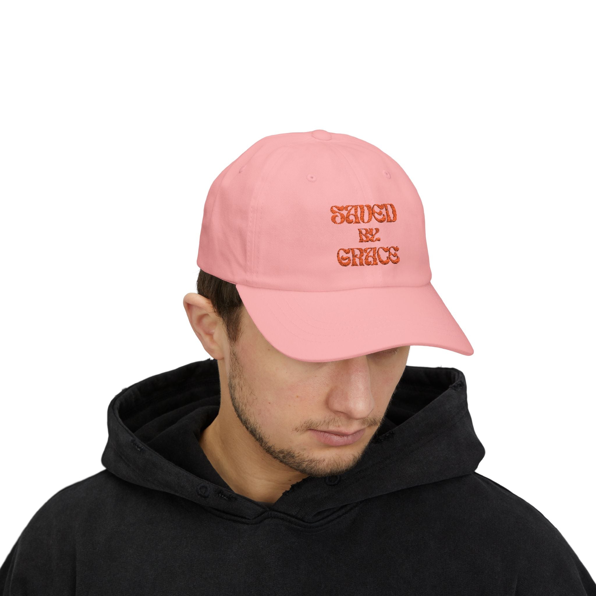 Saved By Grace Dad Cap — Christian Embroidered Baseball Hat