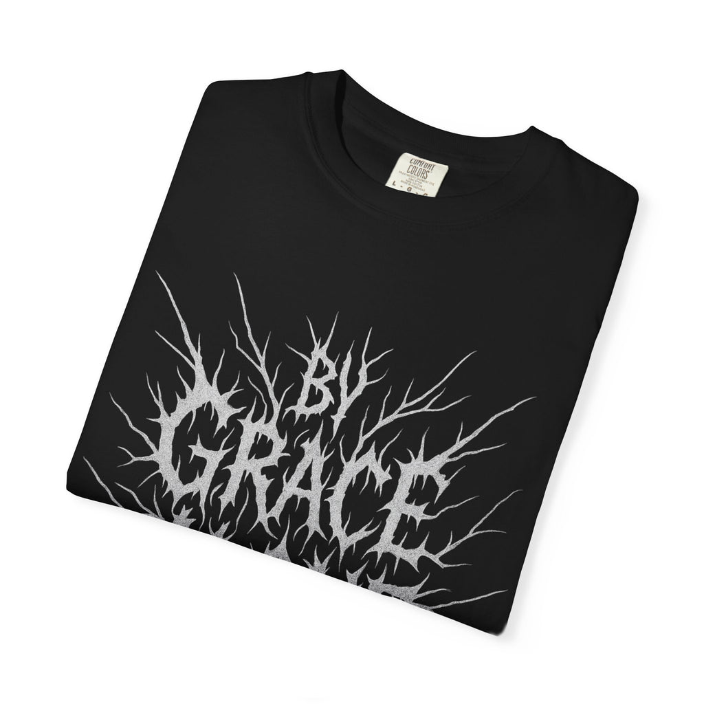 By Grace Alone T-Shirt — Christian Metal Typography Tee