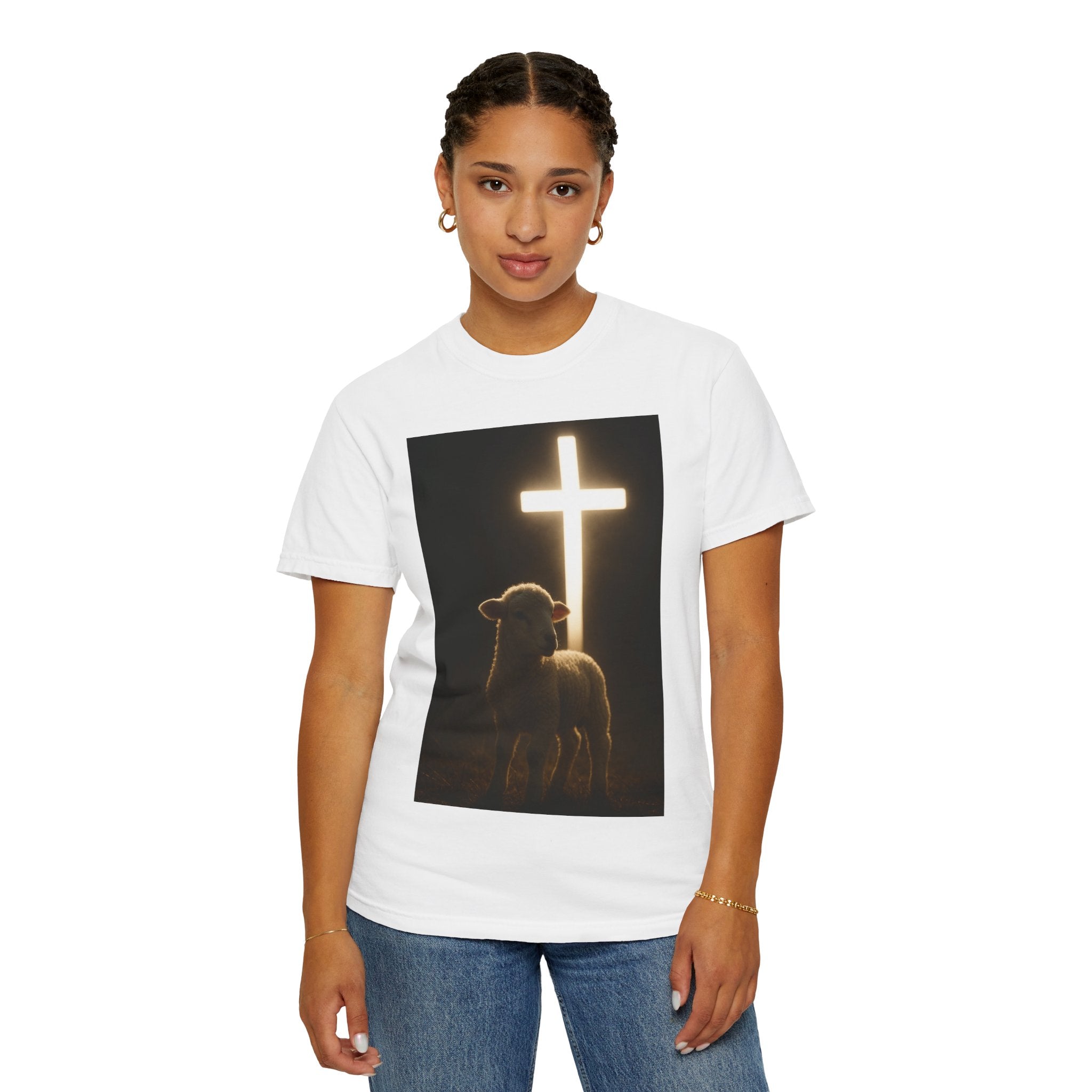 Christian Lamb & Glowing Cross T-Shirt