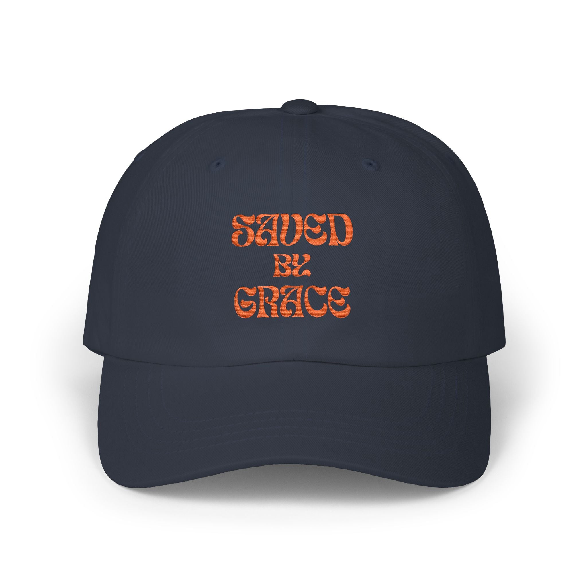 Saved By Grace Dad Cap — Christian Embroidered Baseball Hat
