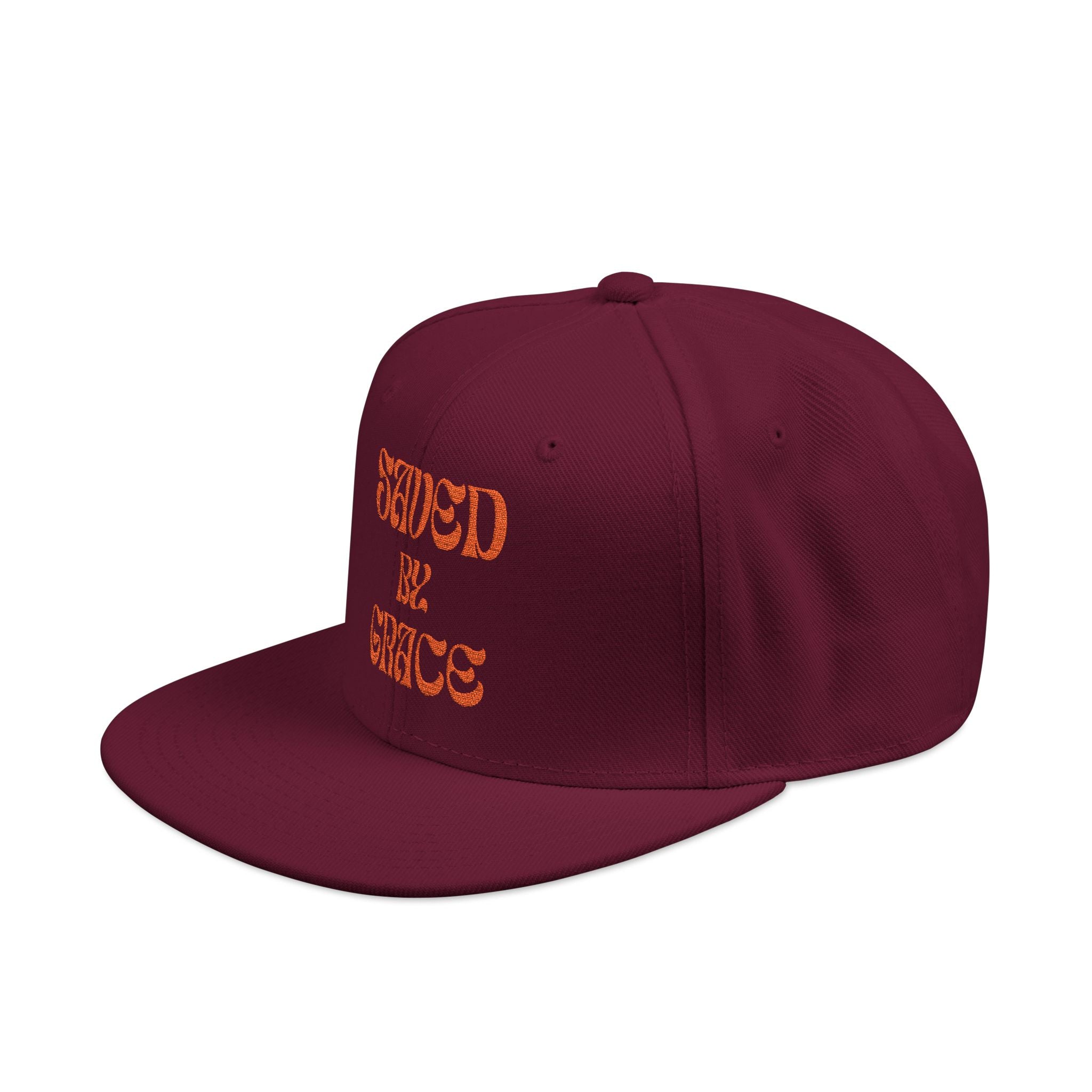 Saved By Grace Embroidered Snapback Hat
