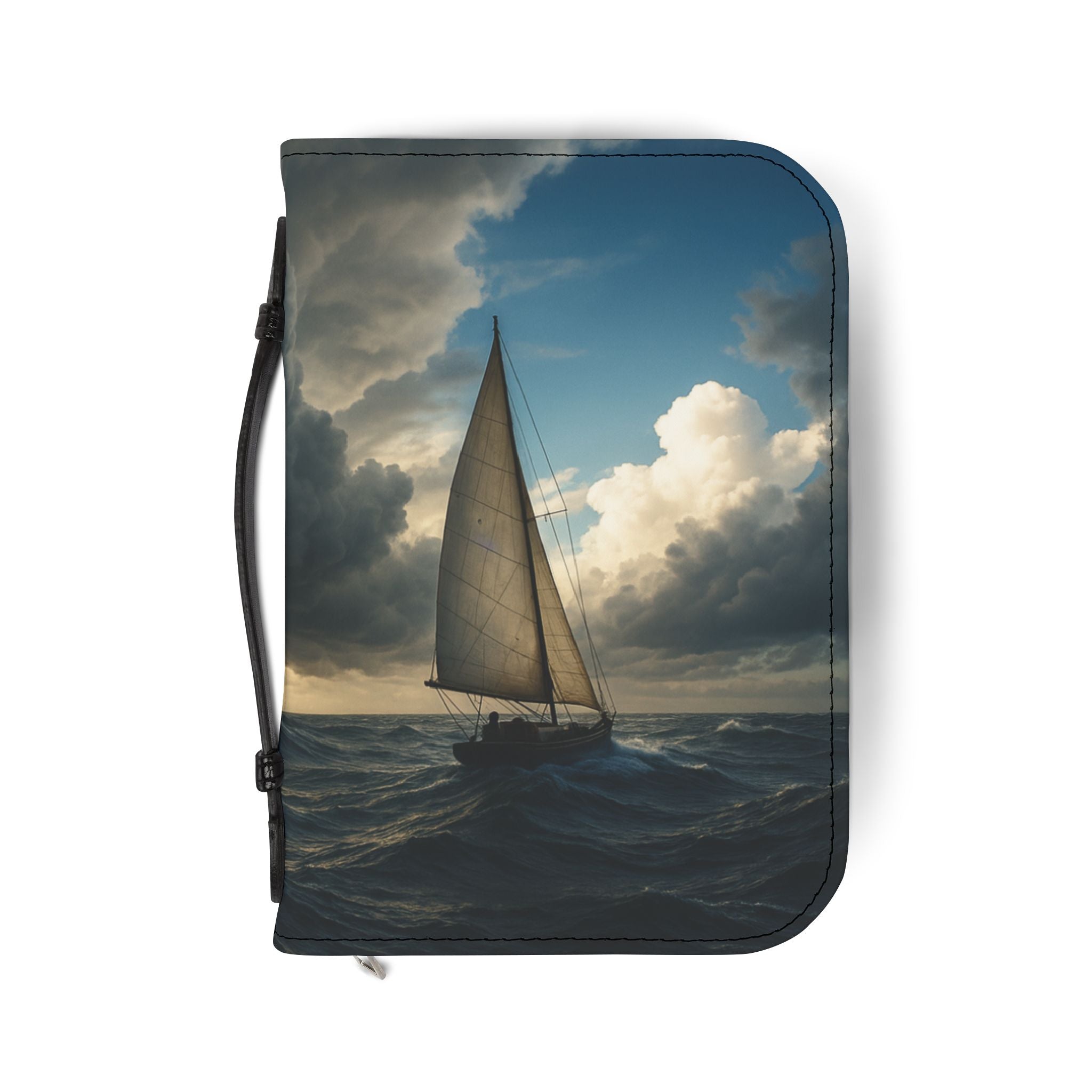 Bible Cover — 'Hope as an Anchor' Sailboat Zippered Bible Cover