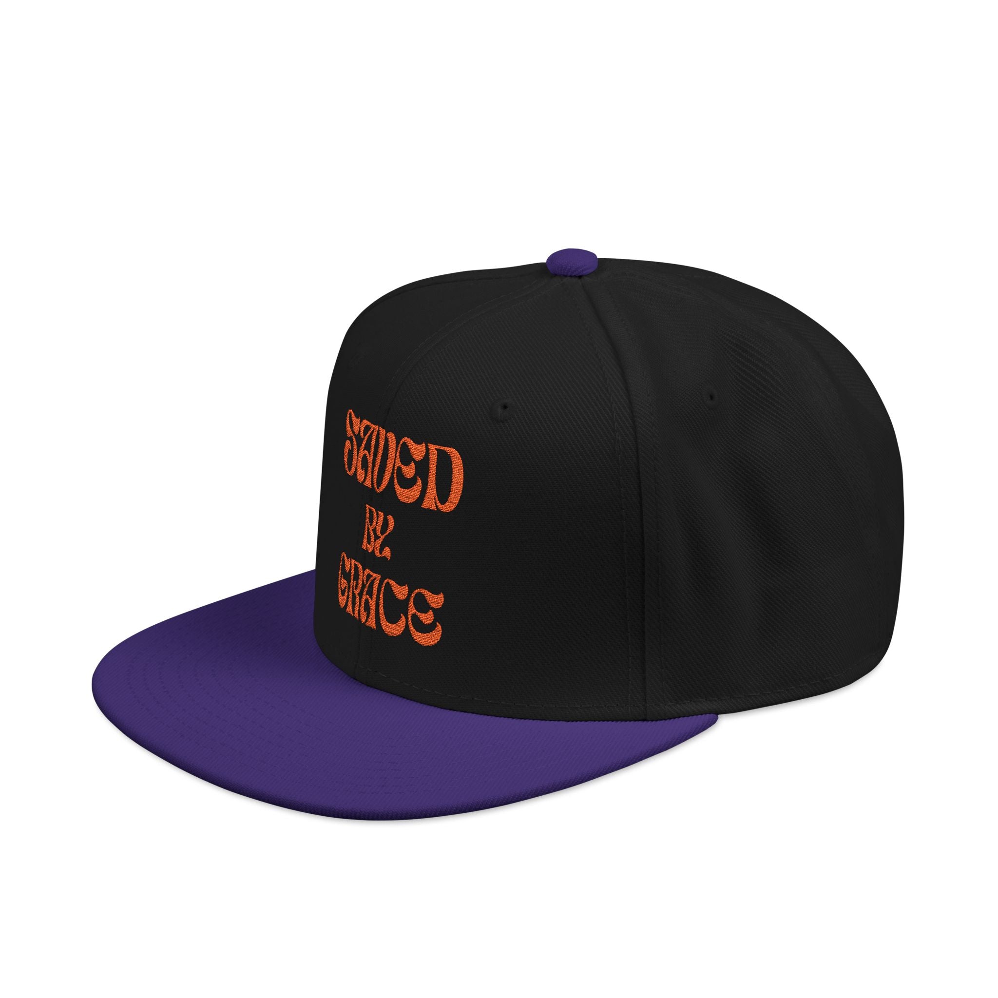 Saved By Grace Embroidered Snapback Hat
