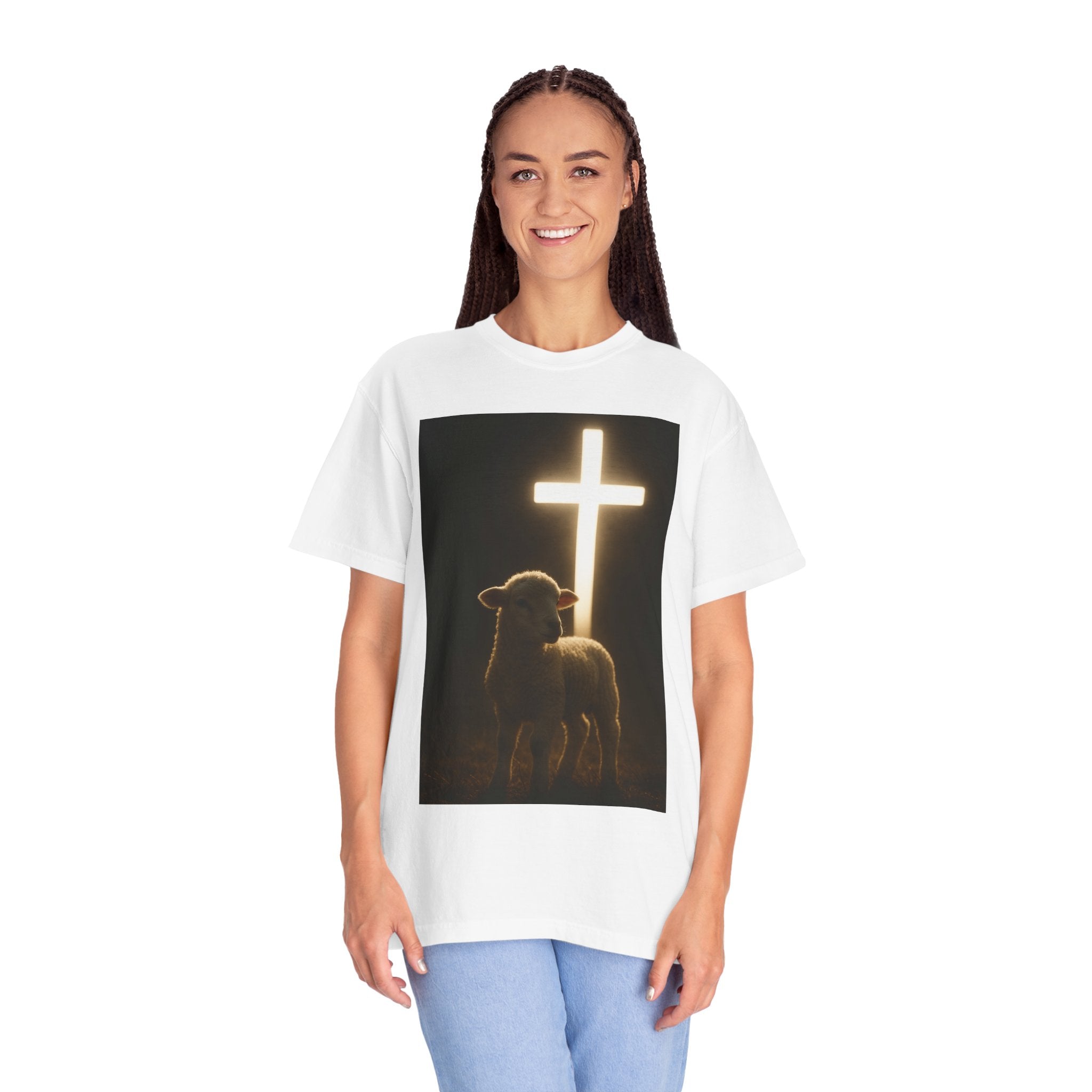 Christian Lamb & Glowing Cross T-Shirt