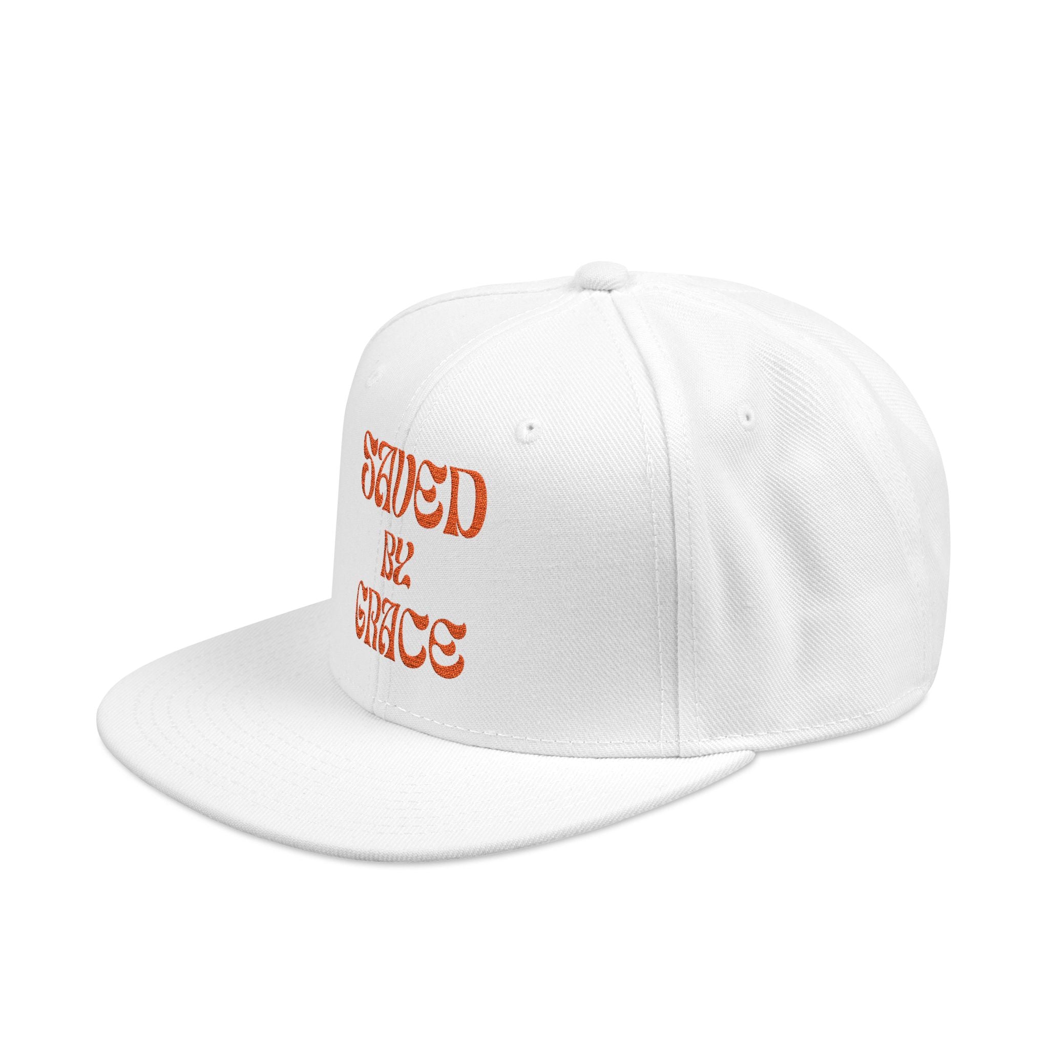 Saved By Grace Embroidered Snapback Hat