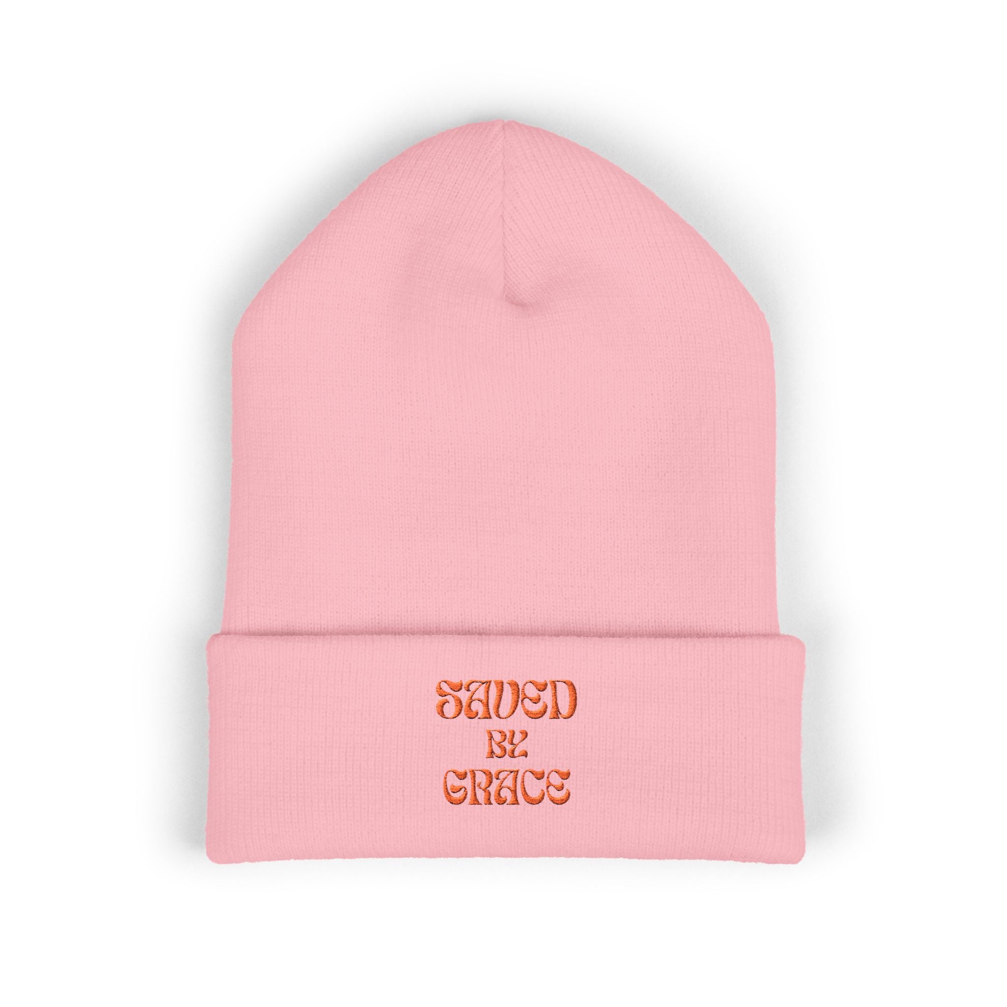 Saved By Grace Embroidered Cuffed Beanie