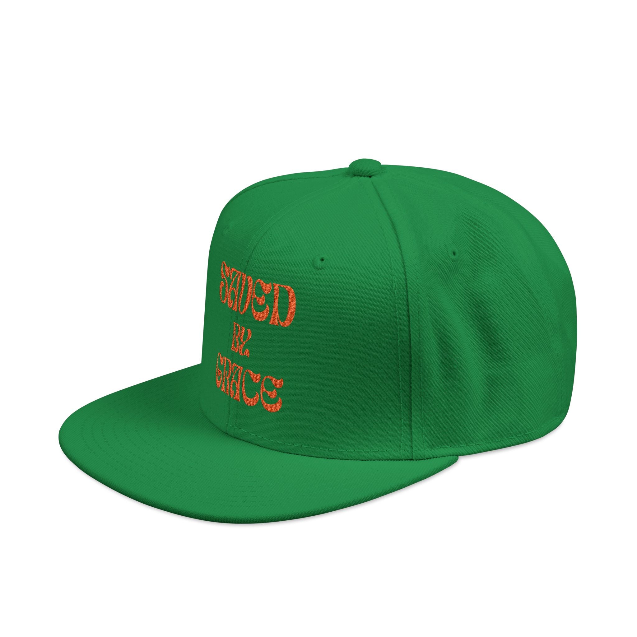 Saved By Grace Embroidered Snapback Hat