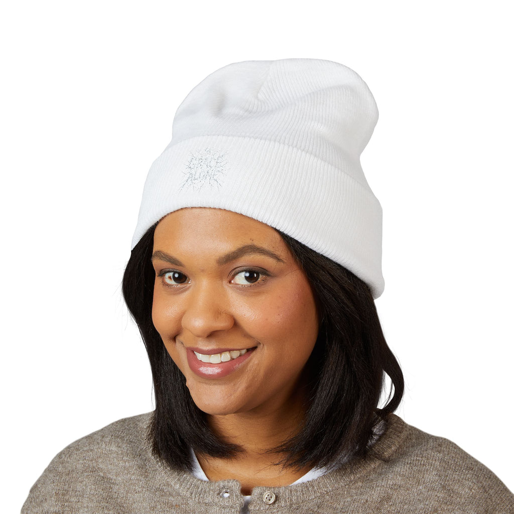 By Grace Alone Metal Embroidered Beanie — Classic Cuffed Winter Hat