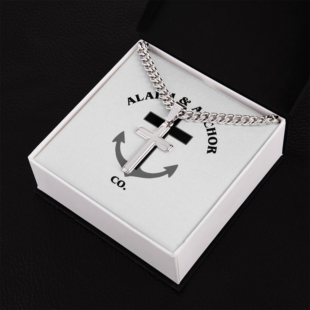 Personalized Cross Necklace with Cuban Links