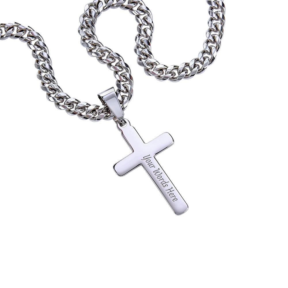 Personalized Cross Necklace with Cuban Links