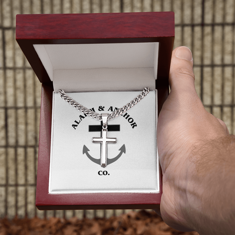 Personalized Cross Necklace with Cuban Links