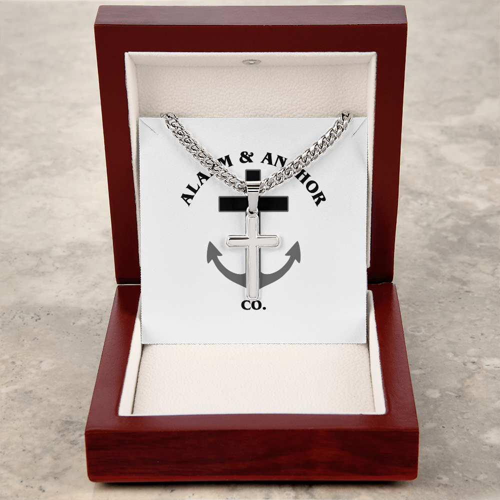 Personalized Cross Necklace with Cuban Links