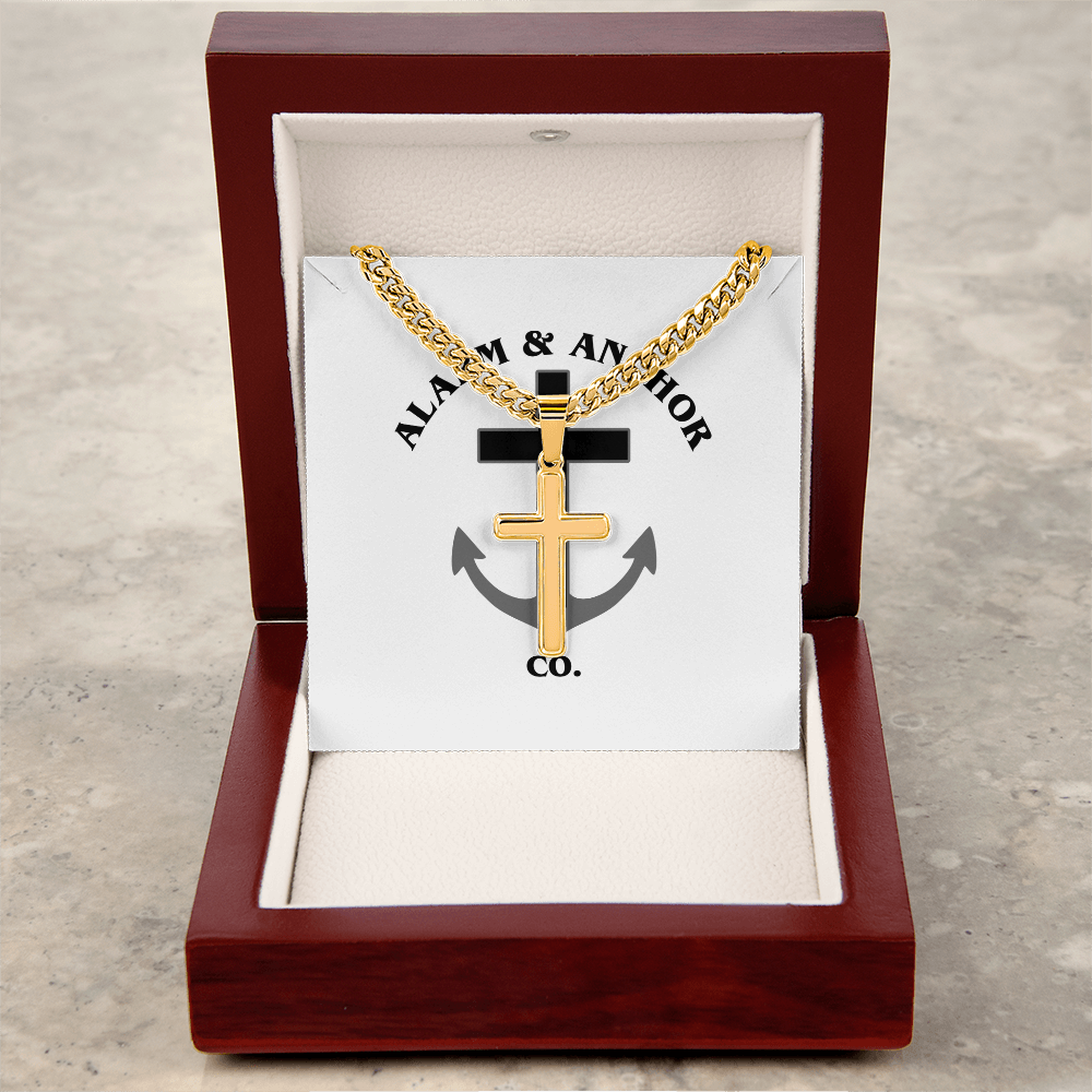Personalized Cross Necklace with Cuban Links